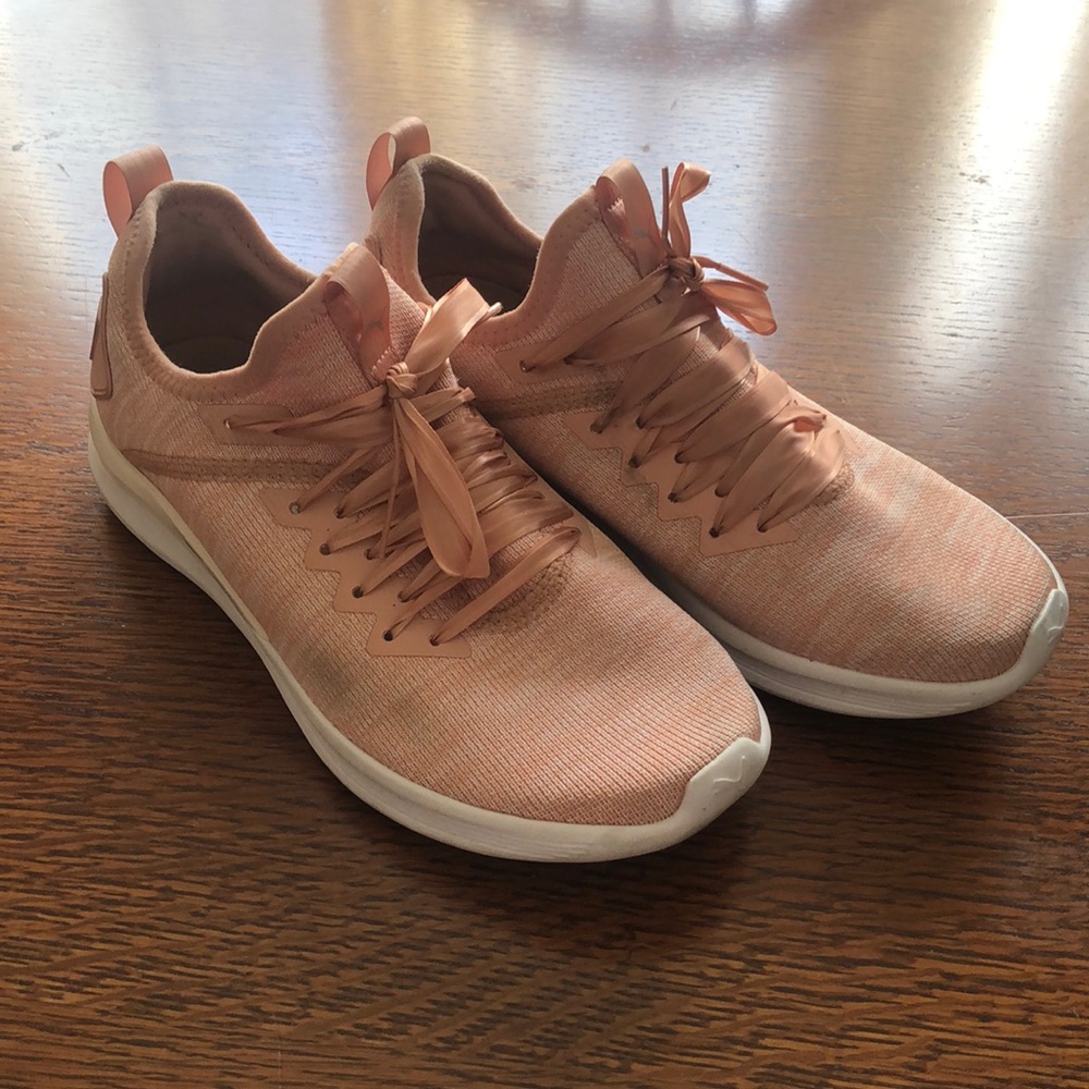 Puma light pink with ribbon laces.  Ignite size 6.5.  Light wear as shown.